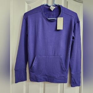 NWT All In Motion Crew Neck Sweatshirt Kangaroo Pocket Cuff Thumbholes